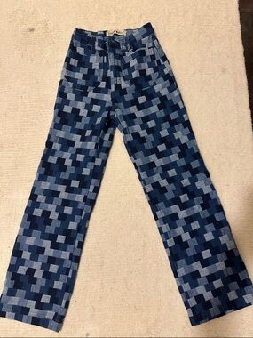 Lykkewulf Patch Pattern Indigo Denim jeans